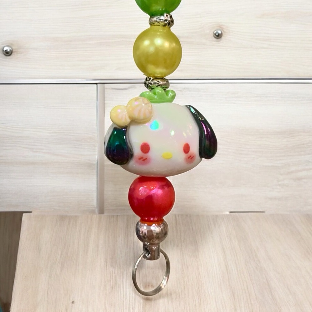 Pochaco Colorful Beaded Keychain, Bag, or Backpack charm. Hello Kitty family. - Picture 4 of 4